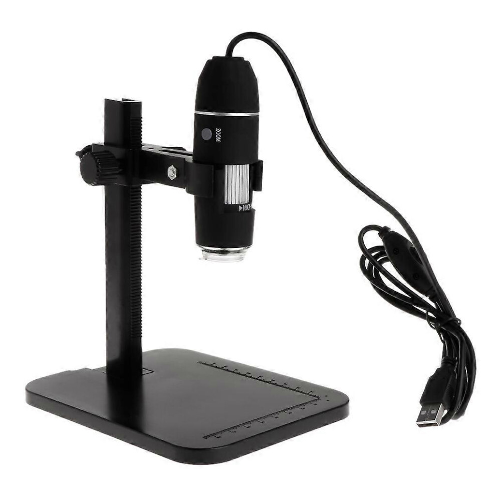 (As show, One size) 1600x 8LED USB Digital Microscope Handheld Microscope Magnifier Electronic Microscope Measuring Ruler Camera Magnifier
