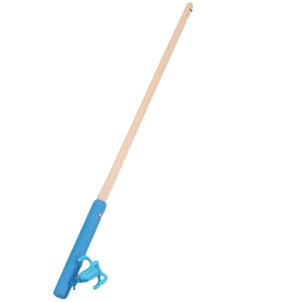 (Red, One size) Wooden Fishing Rod Magnetic Fishing Toy Fishing Game Rod for Children Interactive Bath Toy Kids Toddler Birthday Gift  Blue