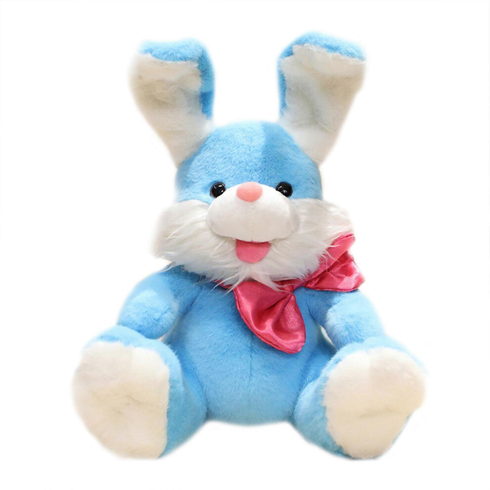 (, One Size) Funny Cartoon Rabbit Electric Plush Toy Ear Moving Stuffed Toy Repeat What You Said Childhood Education Doll Gift White/Blue
