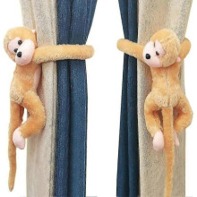 Set of 2 Cute Curtain Tiebacks for Kids Room Plush Monkey Curtain Hooks Curtain Buckle Window Decoration Accessories Curtains Tiebacks Rope Curtain Cl