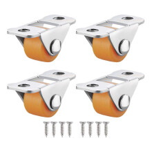 (brown, One size) Mini Furniture Wheel  1.3cm Height Compact Furniture Casters Rubber for Floor Protections When Moving Light Furniture  Orange