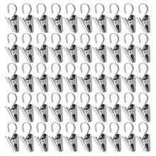 50 Pcs Stainless Steel Curtain Clips with Hook for Curtain Photos Home Decoration Outdoor Party Wir