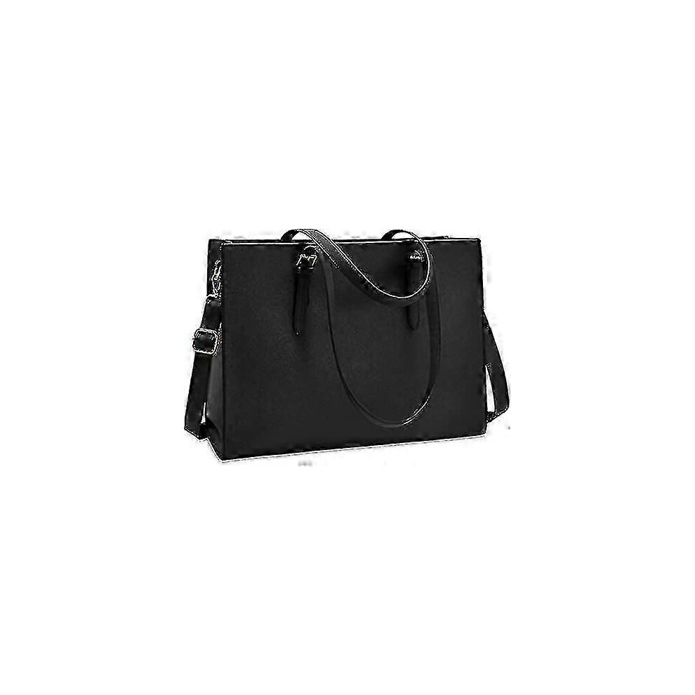 Kikidex (As Show, One Size) Women's Laptop Bag Waterproof Lightweight Leather 15.6 Inch Laptop Handbag Business Office Briefcase Work Bag Black