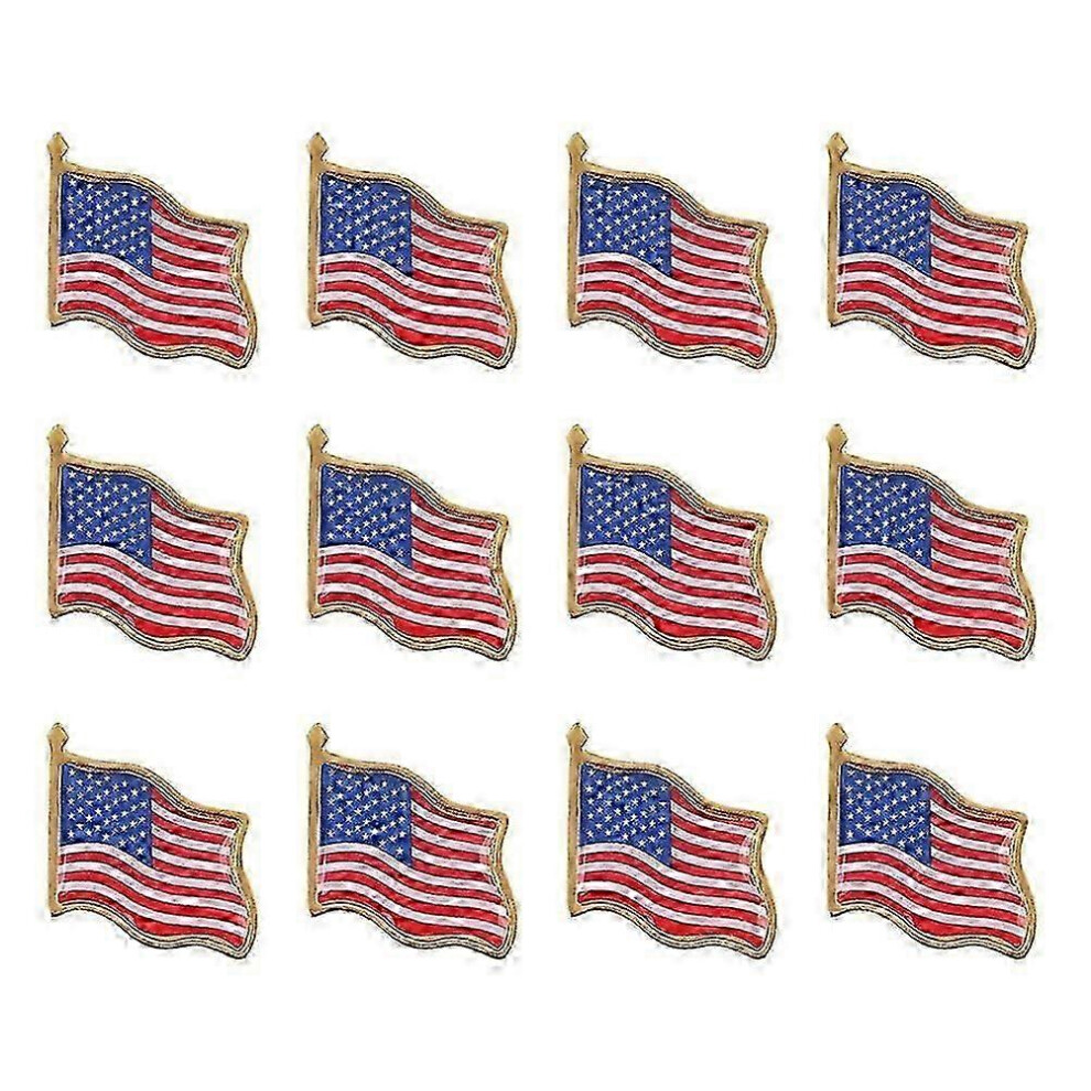 Kikidex (As Show, One Size) 12 Pcs Lapel Pin United States Badge Tack Badge Pin American Flag Breastpin Usa Flag Brooch