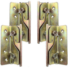 Set Of 4 Rust Resistant Mortiseless Bed Rail Mounting Brackets with Screws
