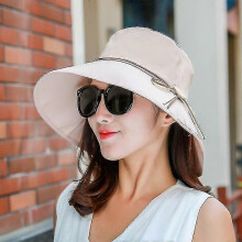 (As show, One size) Uv Protection Foldable Upf 50+ Ladies Sun Hat Womens Bucket Breathable Sun Hat Adjustable Chin Strap