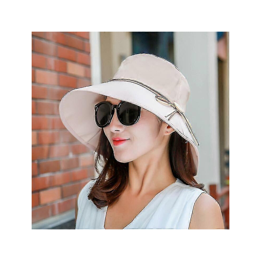 (As show, One size) Uv Protection Foldable Upf 50+ Ladies Sun Hat Womens Bucket Breathable Sun Hat Adjustable Chin Strap