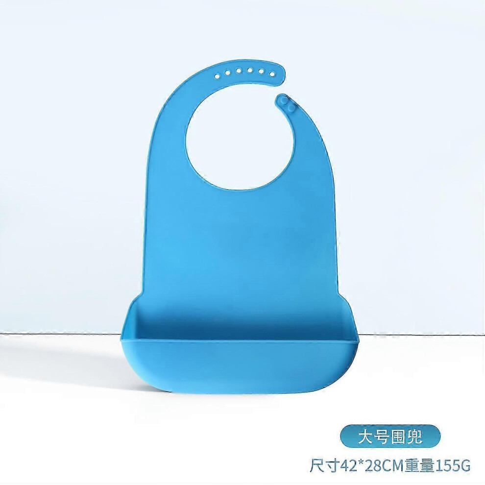 Kikidex (Xl 52X36cm, One Size) Washable Silicone Adult Bibs For Elderly, Adjustable Silicone Adult Bib, Waterproof Bib For Elderly With Crumb Catcher, Feeding