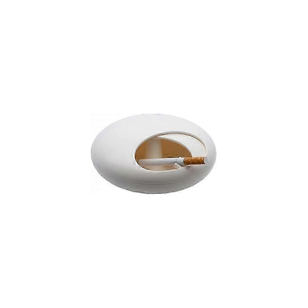 (As show, One size) Pebble Ashtray With Lid(white)