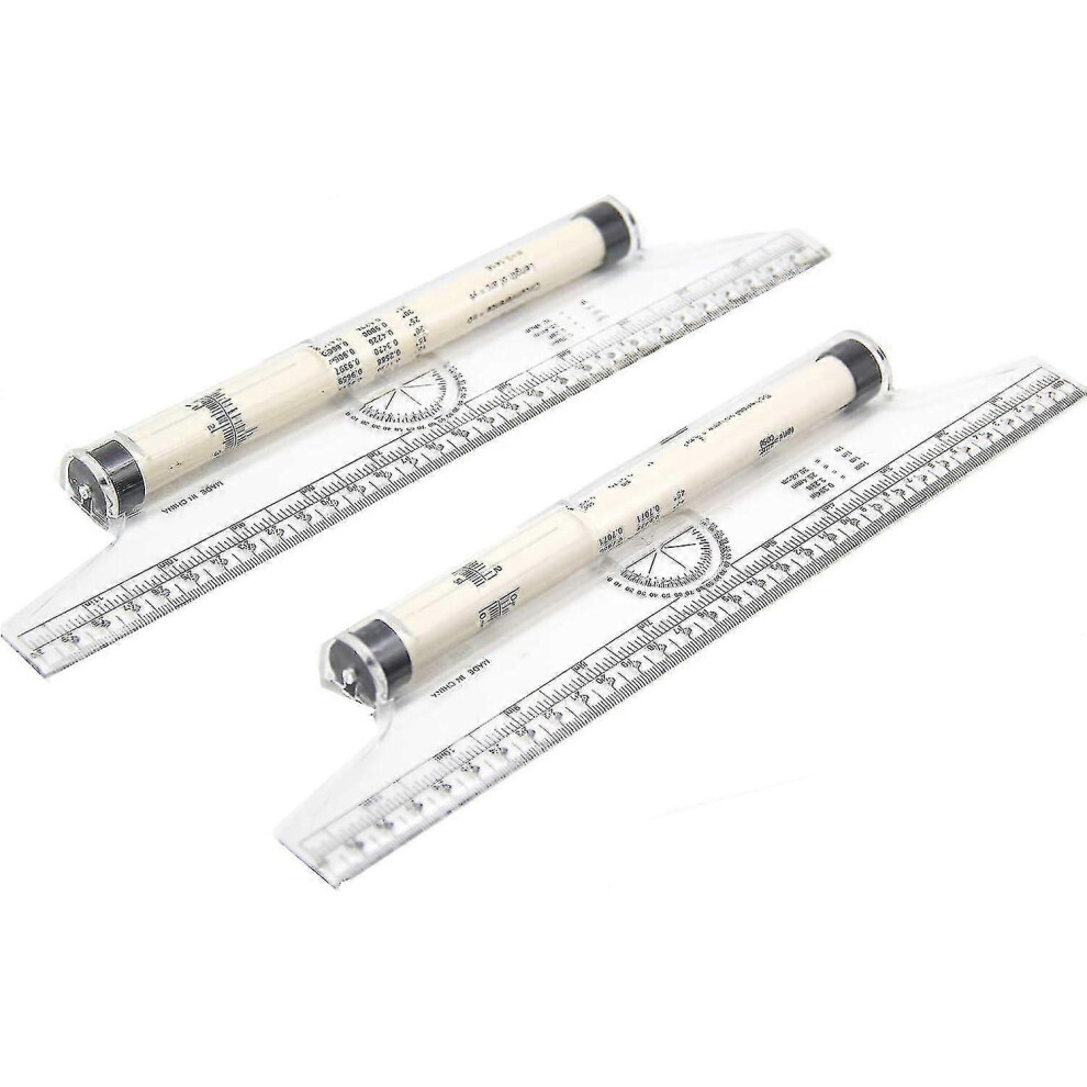 Kikidex (As Show, One Size) Plastic Measuring Rolling Ruler, Pack Of 2, Multifunctional Measuring Rolling Ruler Drawing Roller Ruler,12 Inches,Jxlgv