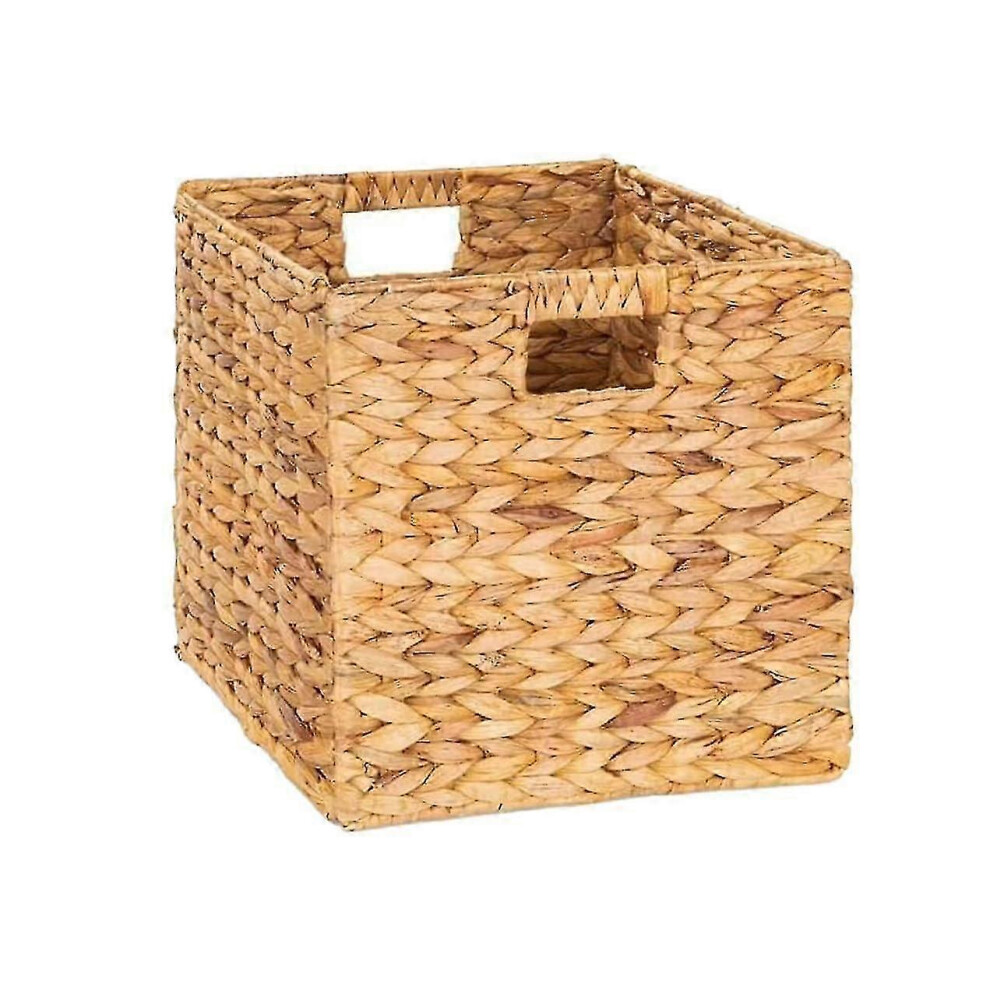 (As show, One size) Water Hyacinth Storage Cube For Bedroom Organization 12 X 12in