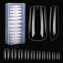 (As show, One size) 500pcs Fake Nail Tips - Hkfuon Nail Tips Clear Nails, Full Cover Acrylic Nails Professional Artificial False Nails Press On Nails For Nail Salons And