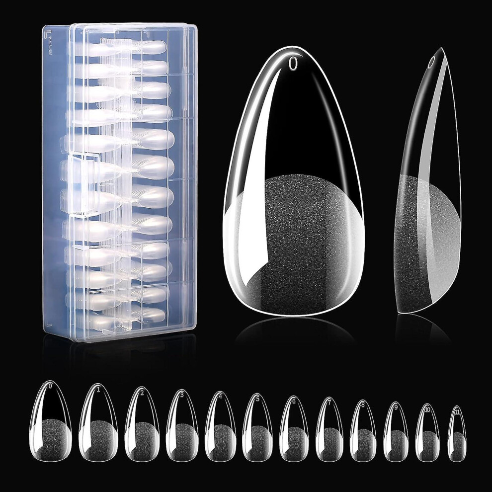 Kikidex (As Show, One Size) 500Pcs Fake Nail Tips - Hkfuon Nail Tips Clear Nails, Full Cover Acrylic Nails Professional Artificial False Nails Press On Nails