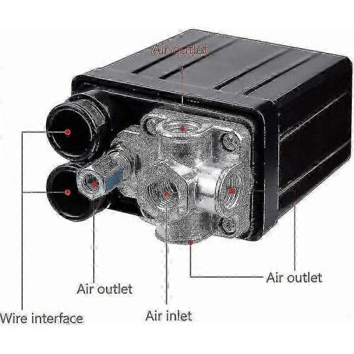 Air Compressor Pressure Switch with 4 Outlets Pressure Switch Control Valve Compressor Parts 1