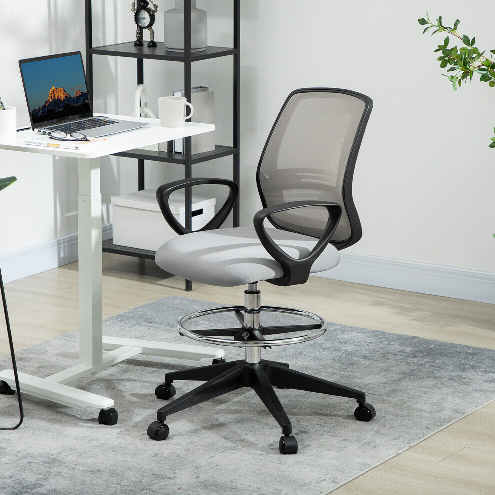 Vinsetto Draughtsman Chair Tall Office Chair with Adjustable Height-image-OPC-PHYQ77B-NEW