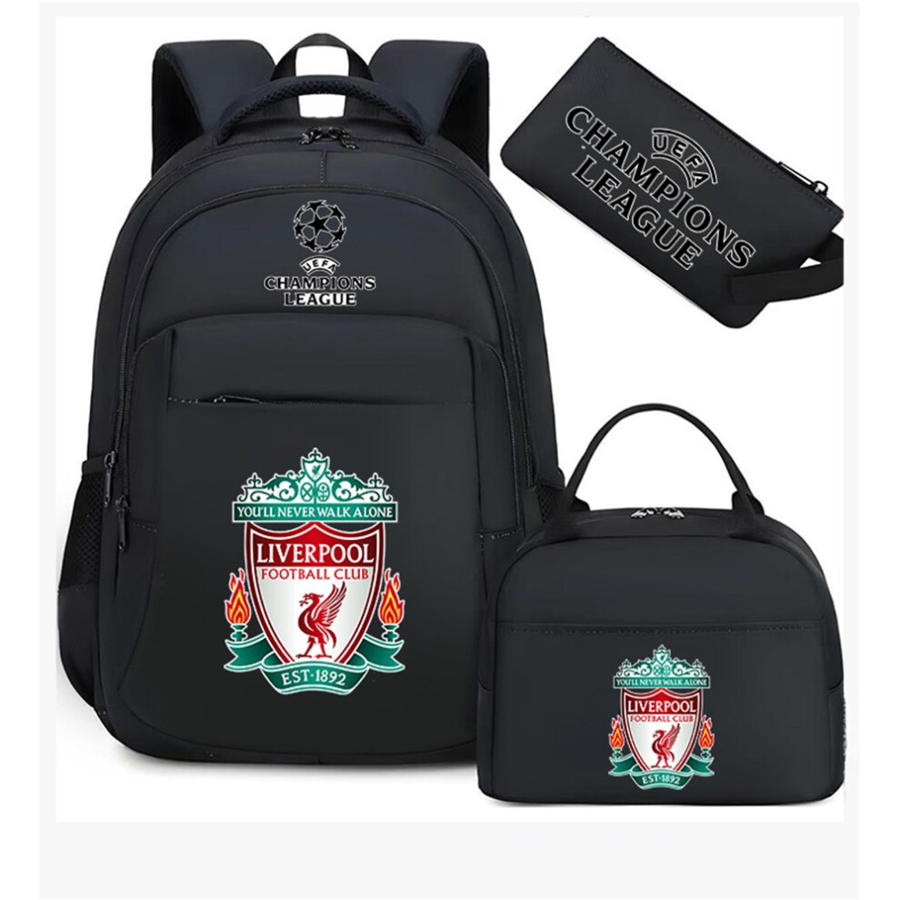 (Black Liverpool) Real Madrid Chelsea football fans around elementary school students Bayern's schoolbags large capacity backpack three-piece set