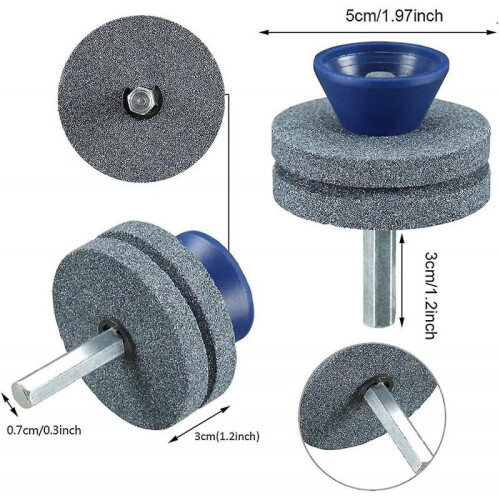 3pcs Universal Lawn Mower Blade Sharpener for Any Electric Drill & Hand Drill 2