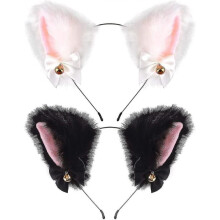 Girl Cosplay Plush Furry Cat Ears Headband Headwear for Party
