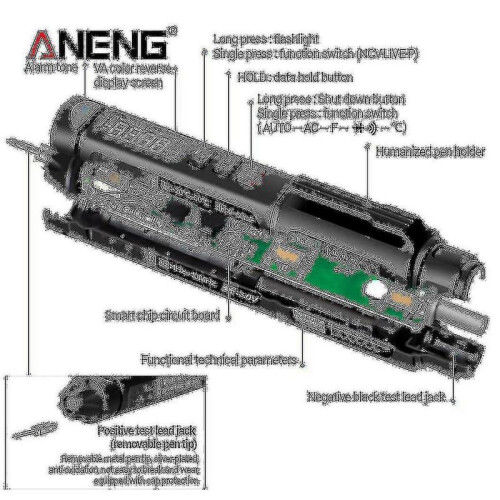 Aneng A3008 Digital 6000 Counts Intelligent Professional Multimeter Sensor Pen Tester Current Meter 2