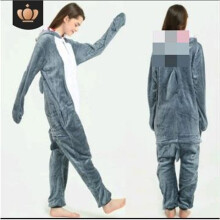 (Q3, 100) Xuebao Cartoon One-piece Pajamas Autumn And Winter Flannel Snowman Same Style Couple Funny Pajamas Home Clothes