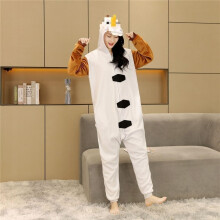 (Q5, L) Xuebao Cartoon One-piece Pajamas Autumn And Winter Flannel Snowman Same Style Couple Funny Pajamas Home Clothes