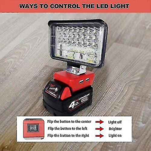 (3 inches) LED Work Light for Milwaukee M18 18V Li-ion Battery - Dual USB Output 2
