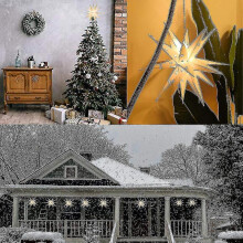 Battery Timer Moravian Star - Hanging Outdoor Christmas Star Light - Use As Holiday Decoration, Porch Light