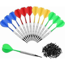 (As show, One size) 14g Plastic Tip Dart, 12 Darts With 100 Tips For Electronic Dartboard, Professional Plastic Tip Dart, Soft Tip Dart Set For Home