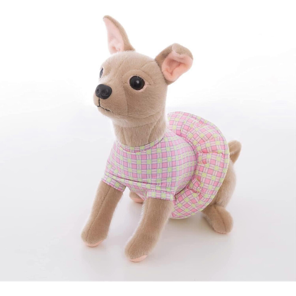 Kikidex (As Show, One Size) 12-Inch Stuffed Animal Chihuahua Plush Toy Realistic Puppy Dog Sitting In A Skirt