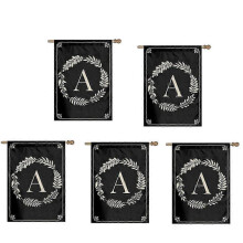 Type A Garden Flag Double Sided Outdoor Wreath Letters Black Garden Flag Decoration bs
