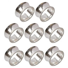 8 Pieces of Zinc alloy Beaded Napkin Ring Delicate Napkin Buckle (Silver) JP