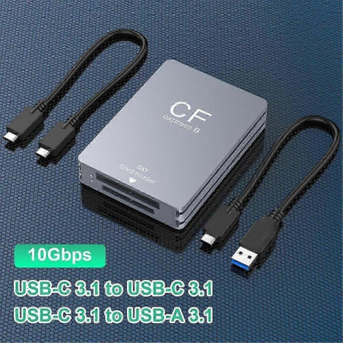 2 in 1 CFexpress Type B SD Card Reader CFexpress Reader USB 3.2 10Gbps Dual-Slot with /A Cable for bs