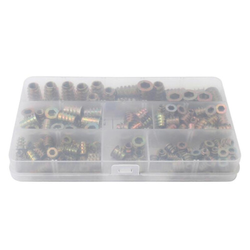 Threaded Inserts Nuts, Wood Insert Assortment Tool Kit, /M5/M6/M8 Furniture Screw Inserts Bolt Fastener(165 PCS) bs 2