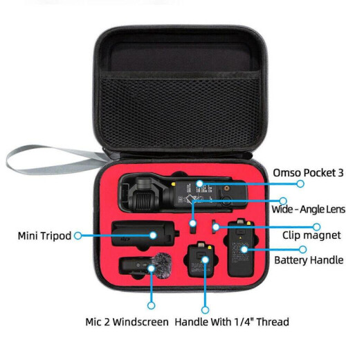 (gray-red liner) For DJI Osmo Pocket 3 Gimbal Camera Accessories Portable Case Storage Bag 2
