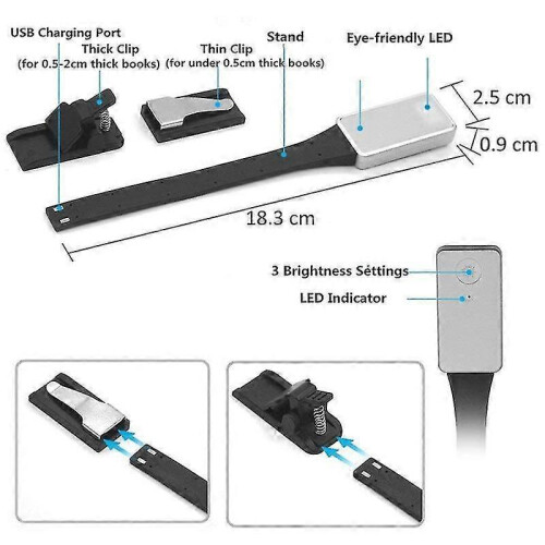 Usb Charging Clip Reading Bookmark Light Led Reading Night Light kit 1