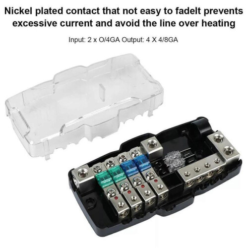 Audio Stereo Fuses Box LED Multi-Functional Power Splitting Distribution Block 2