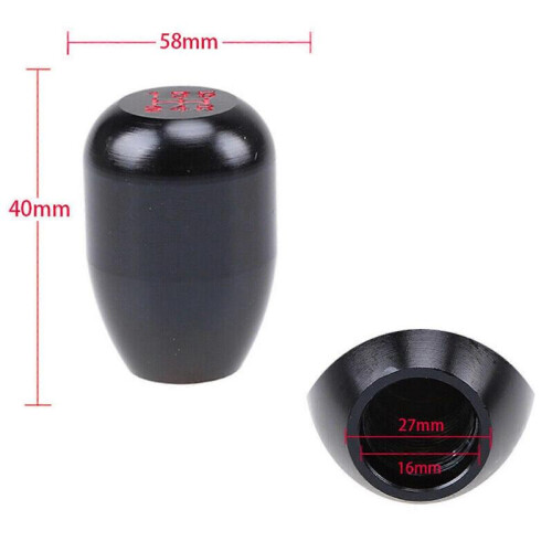 For Honda Red Stitch Leather Manual Shift Boot+R-T Black 5-Speed Shifter Knob 2