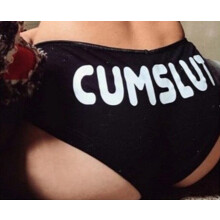 Ladies Sexy Kinky "CUM SLUT”Underwear G-string Briefs Thongs Knickers Lingerie New