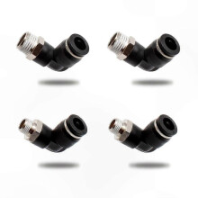 Pneumatic Fittings, 8MM Thread Connectors, Two Sizes (1/4" and 1/8"), Male Thread, Black Color