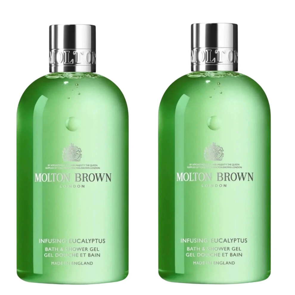 Molt0n Br0wn Eucalyptus Bath & Shower Gel 2x300ml Luxury Wash-image-OPC-PHYQKQ9-NEW