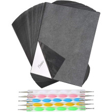 (As show, One size) 100 Sheets Of Black Carbon Transfer Paper Graphite Paper, With Carving Pen Set And Pencil, For Wood, Paper, Canvas, Etc