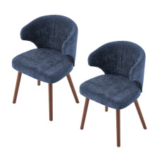 (Blue) Set of 2 Upholstered Dining Chairs