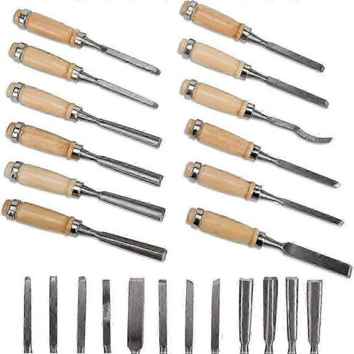 12pcs Professional Wood Carving Chisel Set w/Carrying Case 2
