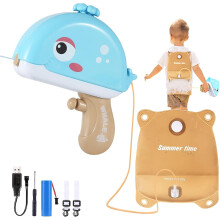(As show, One size) Electric Water Guns For Kids Ages 4-8, Whale Backpack Water Gun Automatic Squirt Guns For Boys Girls, 1300cc High Capacity Up To 20 Ft Range Strongest