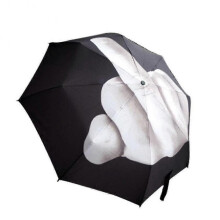 Novelty Middle Finger Design Black Umbrella Cool Fashions Impact Umbrella Fold  Best Gift