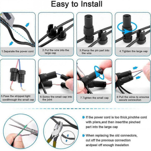 40 Pack Low Voltage Landscape Lighting Wire Connector Landscape Light Outdoor Path Light Used in Conjunction 2
