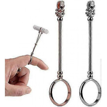 2pcs Stylish Lady Cigarette Holder Ring Protect Your Finger Smoking Coin Purse Ring for Men and Women Silver and Rose Gold, M 17 mm