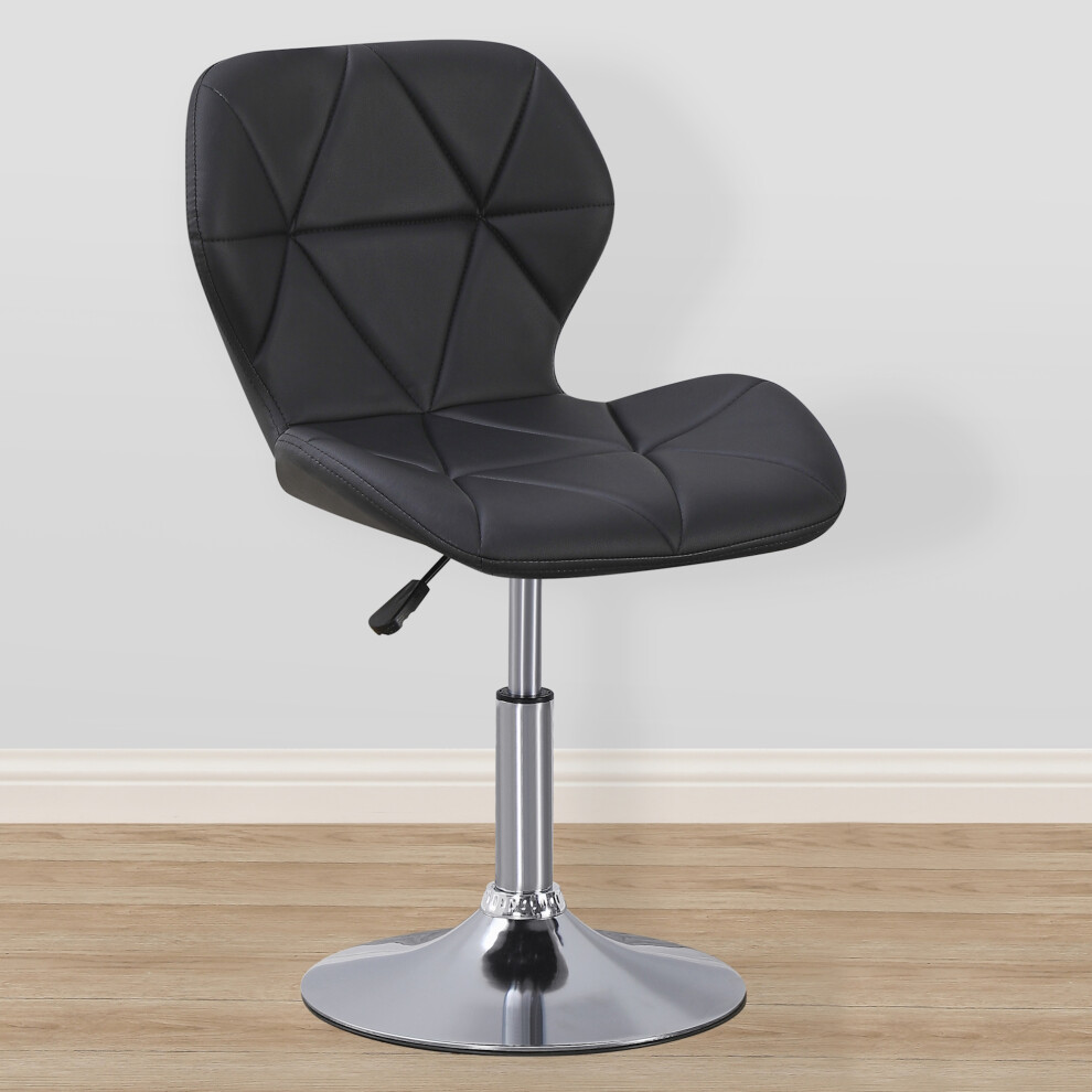 (Black PU) Charles Jacobs Small Swivel Chair | Home Office Furniture