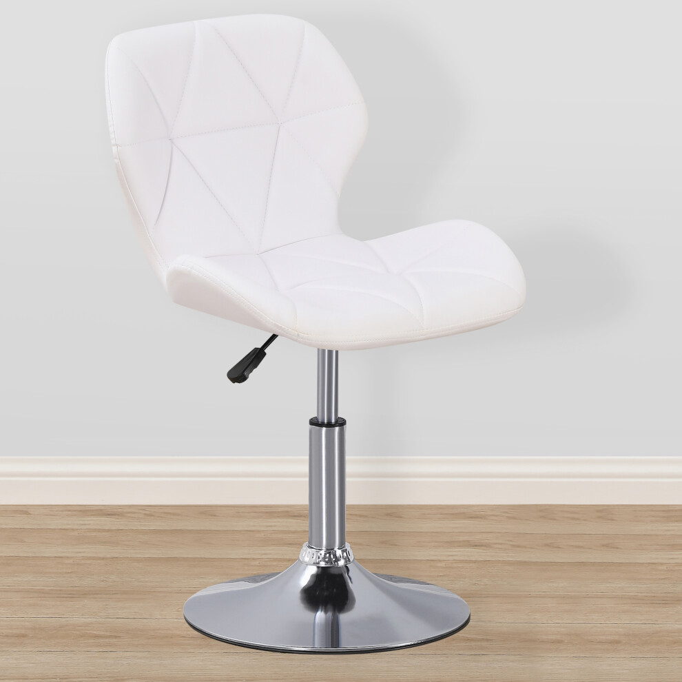 (White PU) Charles Jacobs Small Swivel Chair | Home Office Furniture