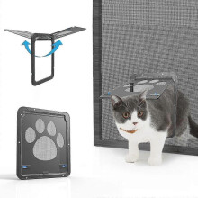 Cat Flap for Mosquito Net Dog Cat Flap Cat Flaps Easy To Install Lockable Pet Door (29cm X 24cm)